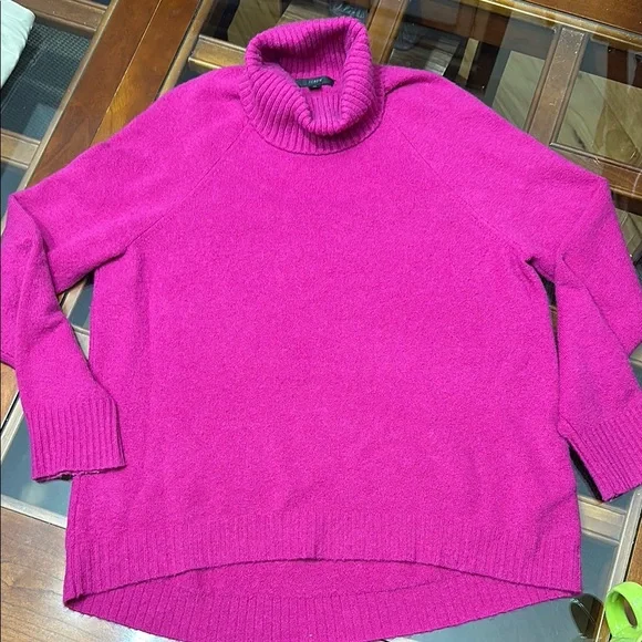 J.Crew luxe Alpaca & Wool blend Magenta Pink Turtleneck Sweater - Picture 5 of 8